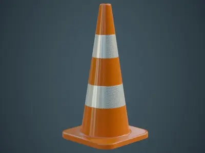 Traffic Cone 4A Low-poly 3D model