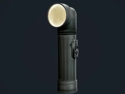Military Flashlight Game Ready Low-poly 3D model