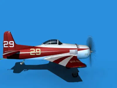 Grumman F8F-2 Bearcat V16 3D model