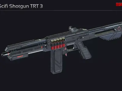 Scifi Shotgun TRT 3 Low-poly 3D model