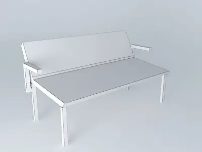 Comfortable couch with feet and arm rests  Free 3D model
