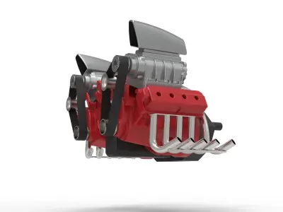 Double engine V8 version 2 3D model