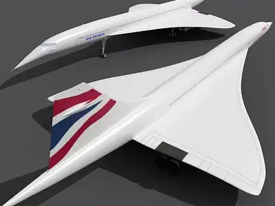 Concorde Aircraft with Textures 3D model
