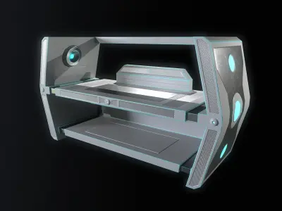 Sci-fi Closet Shelf type 2 Low-poly 3D model