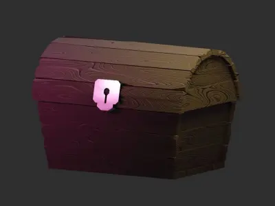Treasure chest 1 Low-poly 3D model