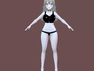 Anime Sci-Fi Idol Girl Fully Rigged 3D Character for Games   Low-poly 3D model