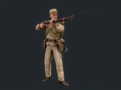 Soldier 1 version 2  Low-poly 3D model