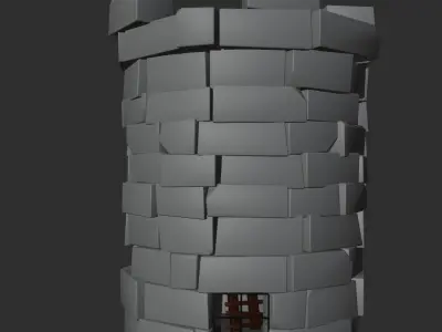 Medieval Watchtower Low-poly 3D model