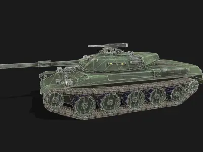 Tank Type-74 Low-poly 3D model
