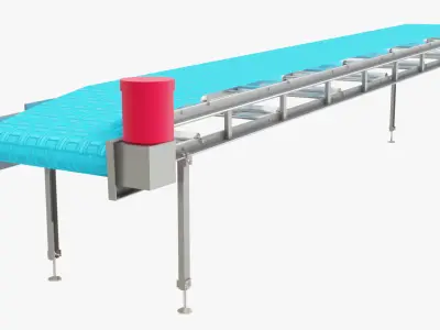 Plastic Modular Belt Conveyor Low-poly 3D model