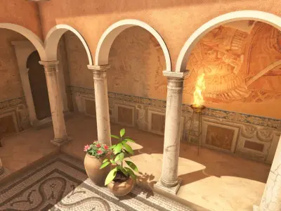 Roman Patio Low-poly 3D model