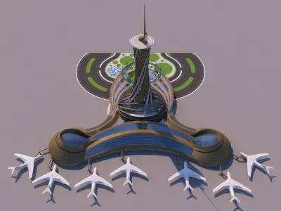 0191 - Airport Building 3D model