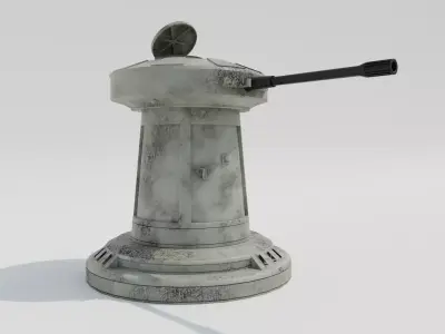 DF9 Turret Low-poly 3D model