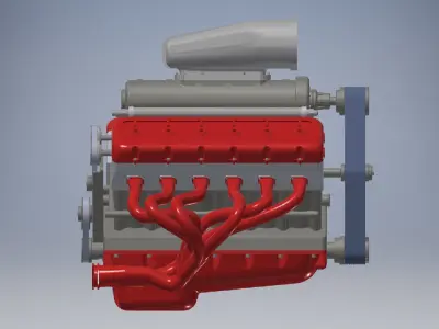 V12 turbo compressor Engine 3D model