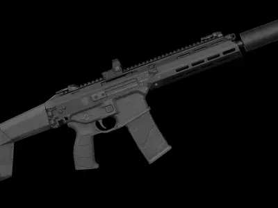 MSBS GROT Modular Assault Rifle  Low-poly 3D model