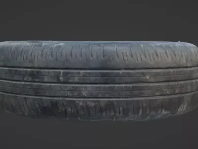 Used Automotive Tyres Low-poly 3D model