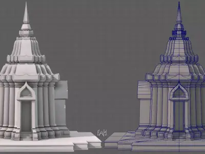 Pagoda V05 Low-poly 3D model
