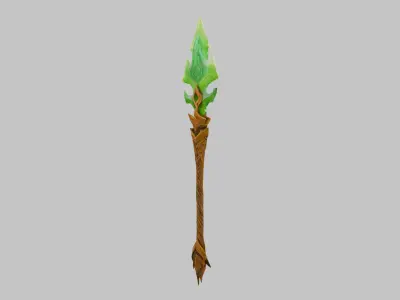 Nature Dryad Spear Low-poly 3D model