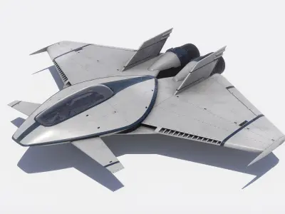 Pro Futuristic Spacecraft Jet Rigged Low-poly 3D model