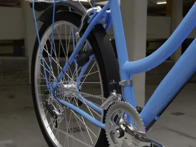 3d bike model bicycle in parking lot Low-poly 3D model