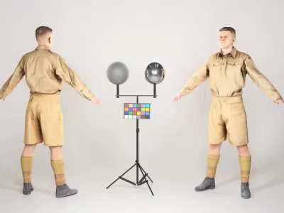 Game ready character of WW 2 Australian soldier 101 Low-poly 3D model