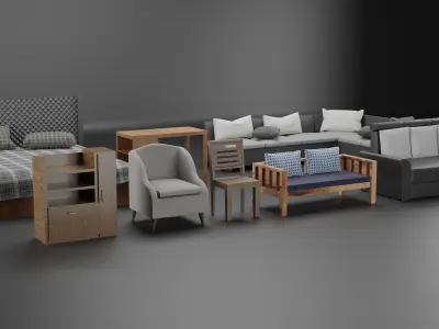 Furniture sofa bed Free 3D model