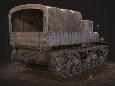 Military Truck USSR Low-poly 3D model