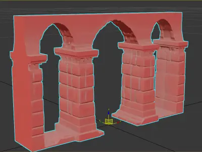 Ancient Roman Aqueduct - Stylized 3D Model Low-poly 3D model
