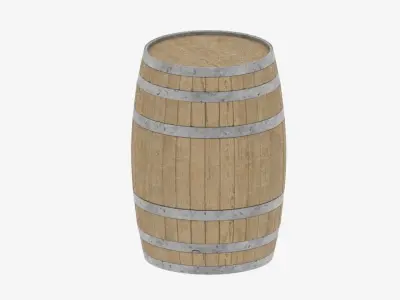 WOODEN BARREL 3D model 14