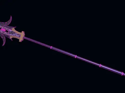 Magic Halberd Low-poly 3D model
