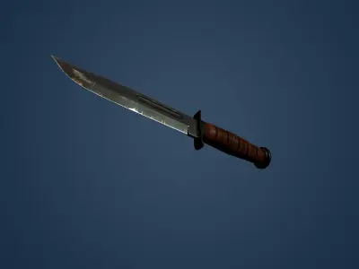 Ka-Bar Military Knife 3D Model Game Ready Low-poly 3D model