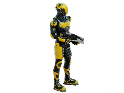 MECHA SOLDIER-G Rigged for Unreal Engine - Unity - MIXAMO  3D model