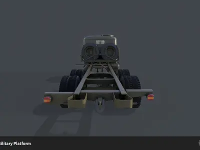 PV3S Truck Military Platform Set Low-poly 3D model