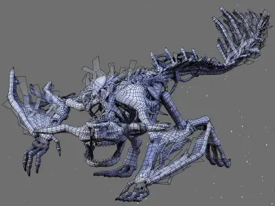 Zombie Bone Beast Low-poly 3D model
