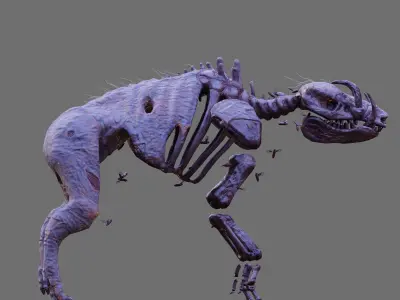 Undead Boar Skeleton Low-poly 3D model