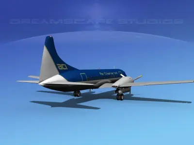 Convair CV-340 Air Charter Intl 3D model