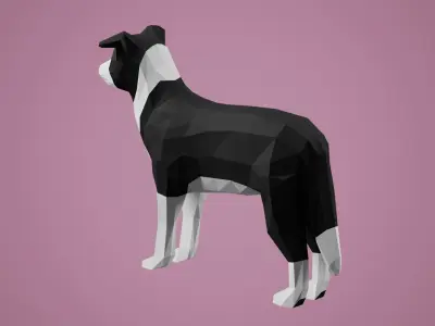 Stylized Dog Low-poly 3D model