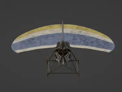 Historical Hang Glider Low-poly 3D model