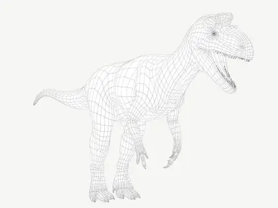 Cryolophosaurus dinosaur Low-poly 3D model
