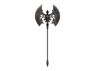 Skull Axe Low-poly 3D model