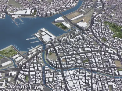 Nagasaki Low-poly 3D model