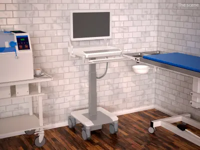  Medical Computing Workstation Cart White 