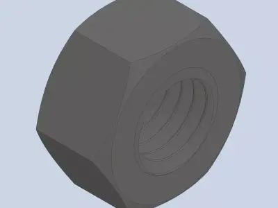Hexagonal Nut M12 3D model