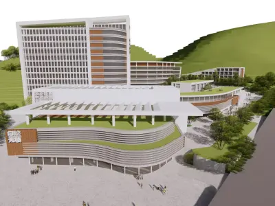 3D Model A Futuristic Healing Hub in Harmony with Nature Low-poly 3D model