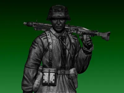 German soldier 3D print model