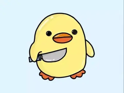 cute yellow chick 3D model