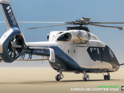Airbus Helicopter H160 - Military Helicopter Low-poly 3D model