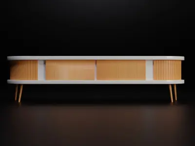 Mid-Century Modern TV Stand Free 3D model