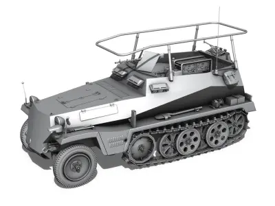 SD KFZ 250 3 - Half-track Command Version 3D model