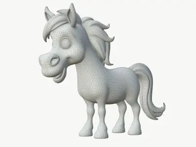 High-Quality Stylized Cartoon Foal 3D model